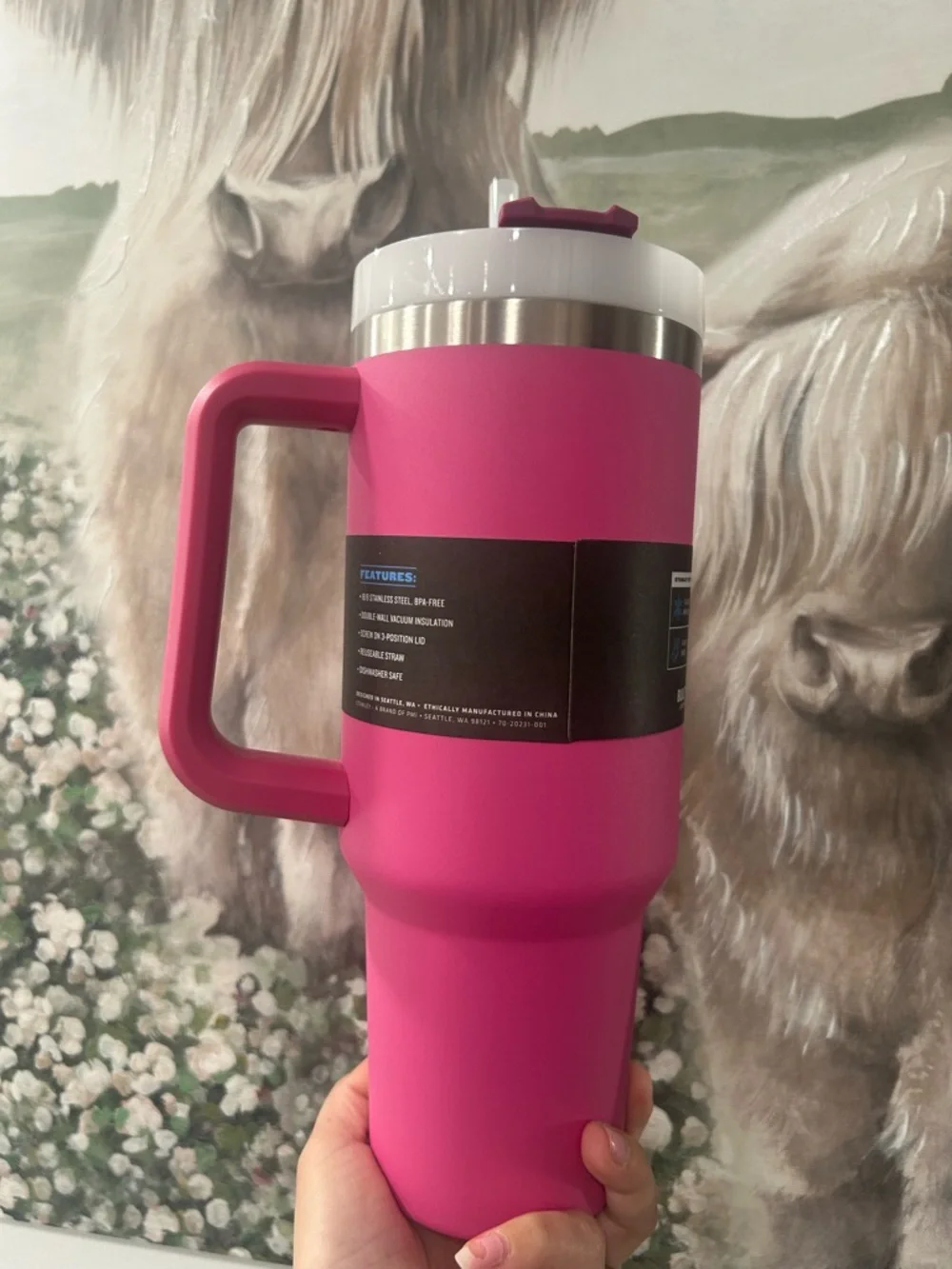 Stanley Adventure Quencher Pink Azalea 40 Oz Travel Tumbler - Picture 2 of 4